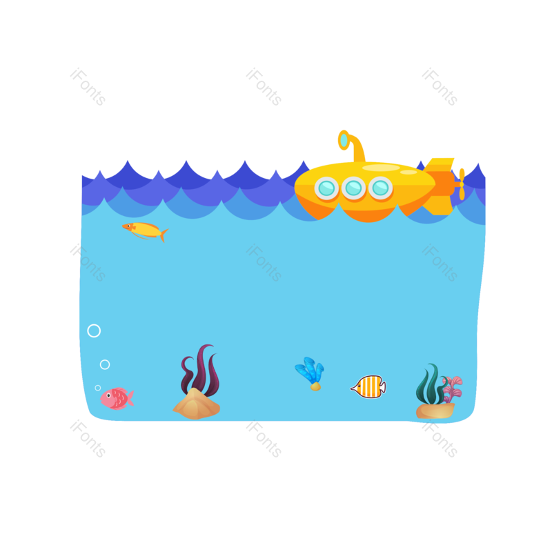 边框图片,装饰元素,海洋PNG,水草免抠素材